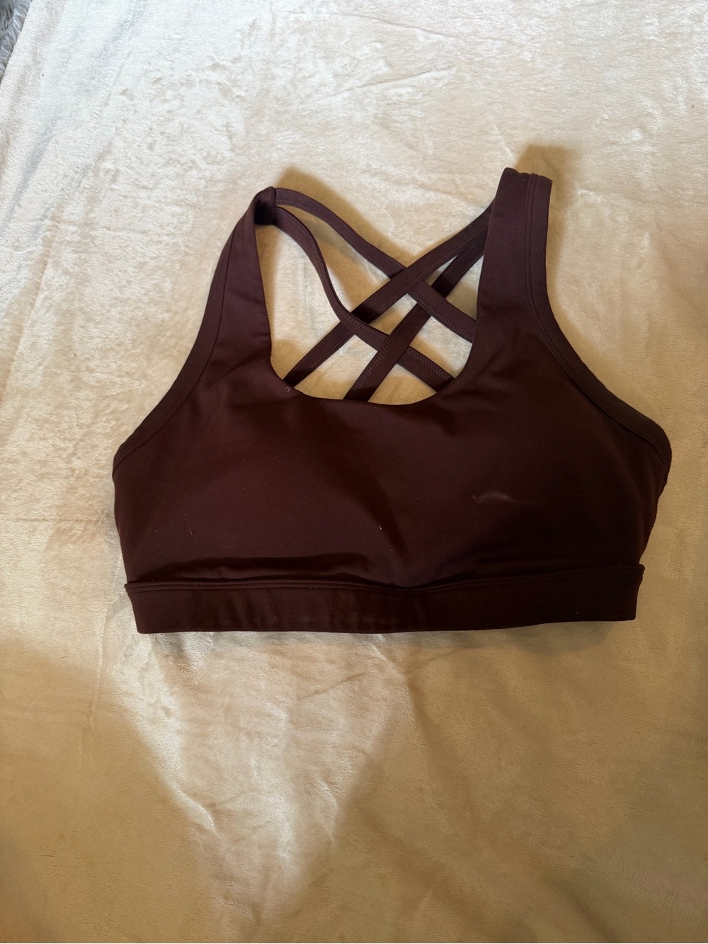Strappy Crisscross Sports Bra - Deep Plum